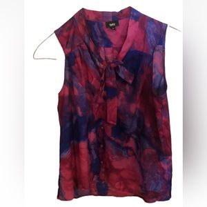 MASSIMO Sleeveless blouse with high neckline and tie size medium purple & pink